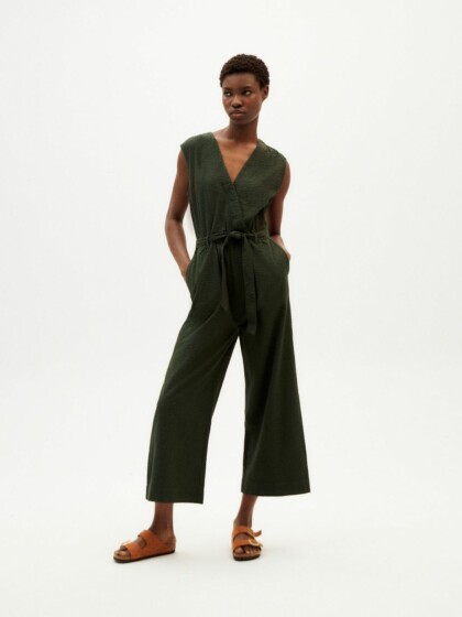 Jumpsuit Green Seersucker Winona Dark Green von Thinking MU