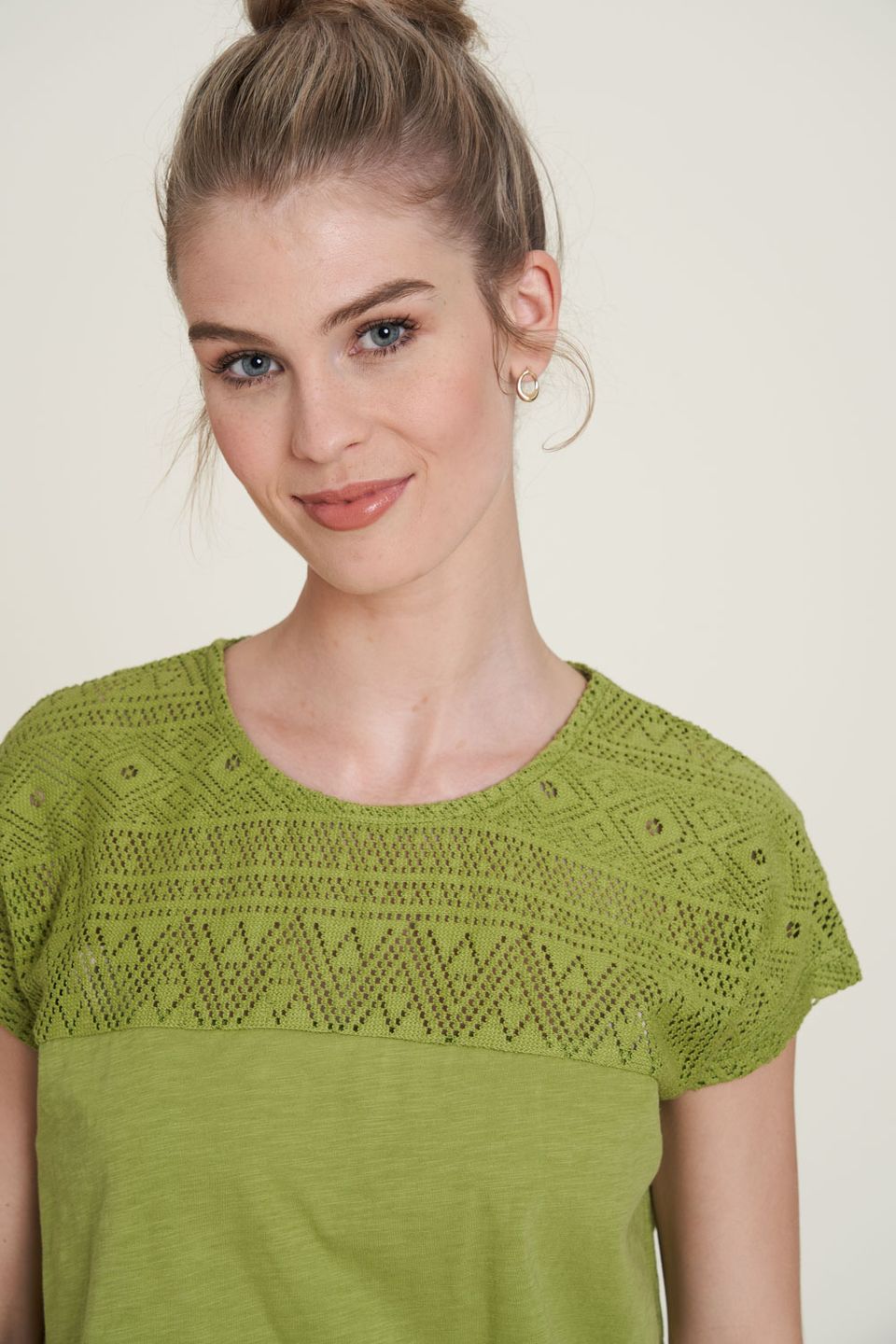 Shirt mit Spitzendetails bayleaf von Tranquillo