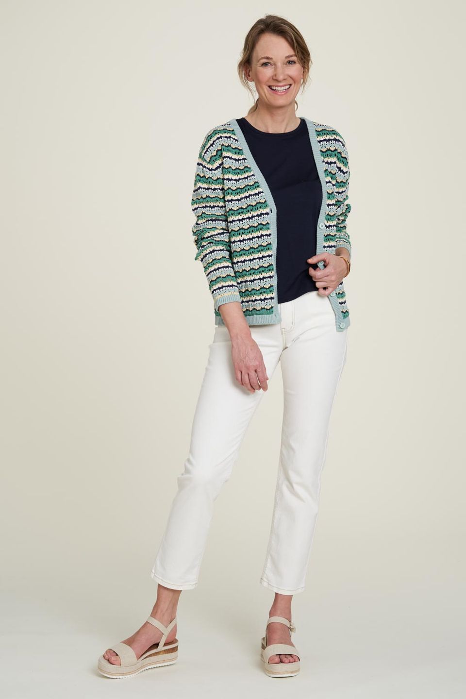 Strickjacke Leicht aqua von Tranquillo