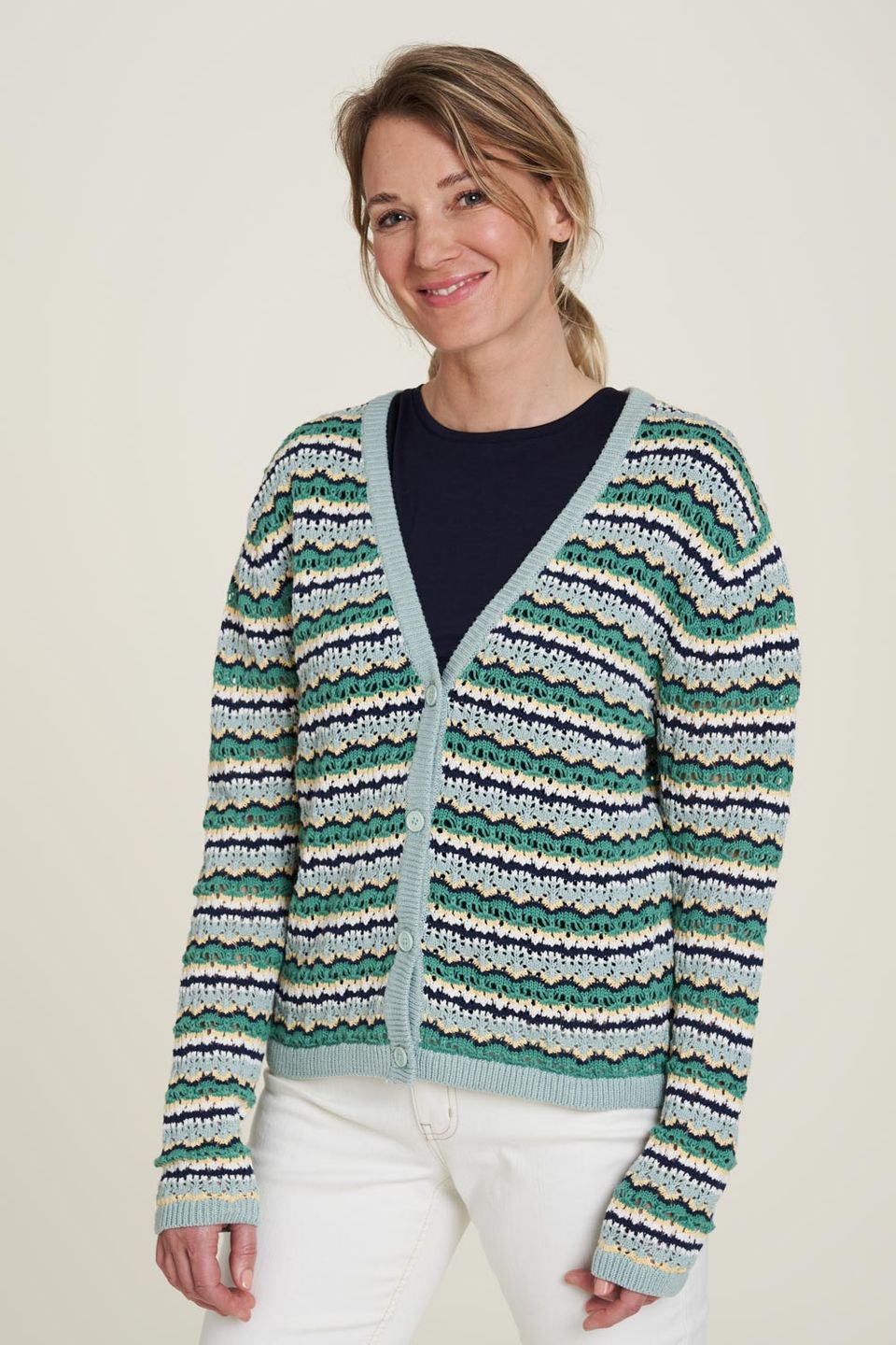 Strickjacke Leicht aqua von Tranquillo