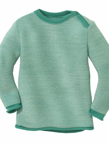 Melange-Pullover Mint-Natur von disana