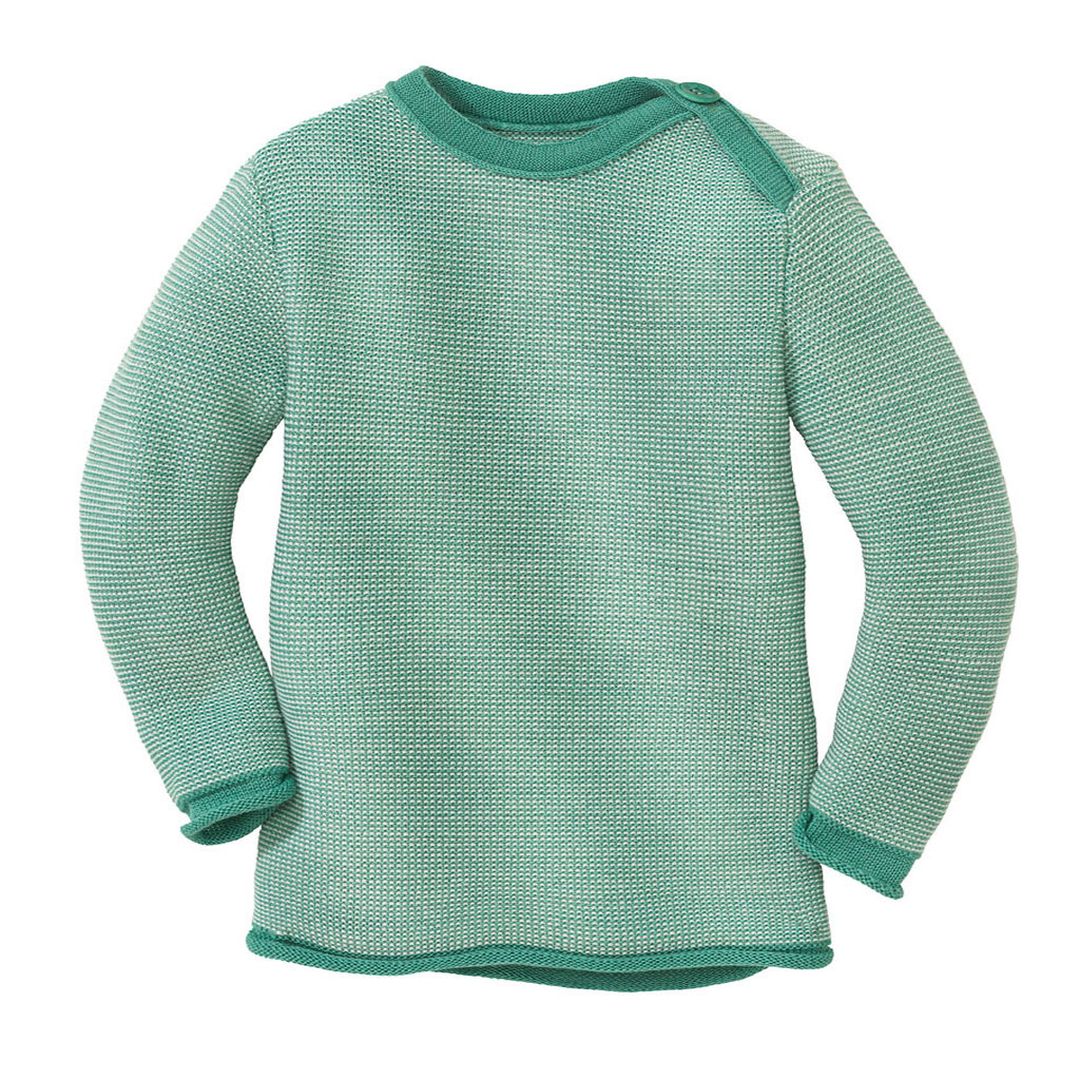 Melange-Pullover Mint-Natur von disana