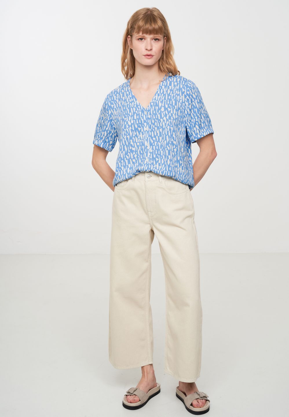 Bluse Aloe Snippets fjord blue von recolution