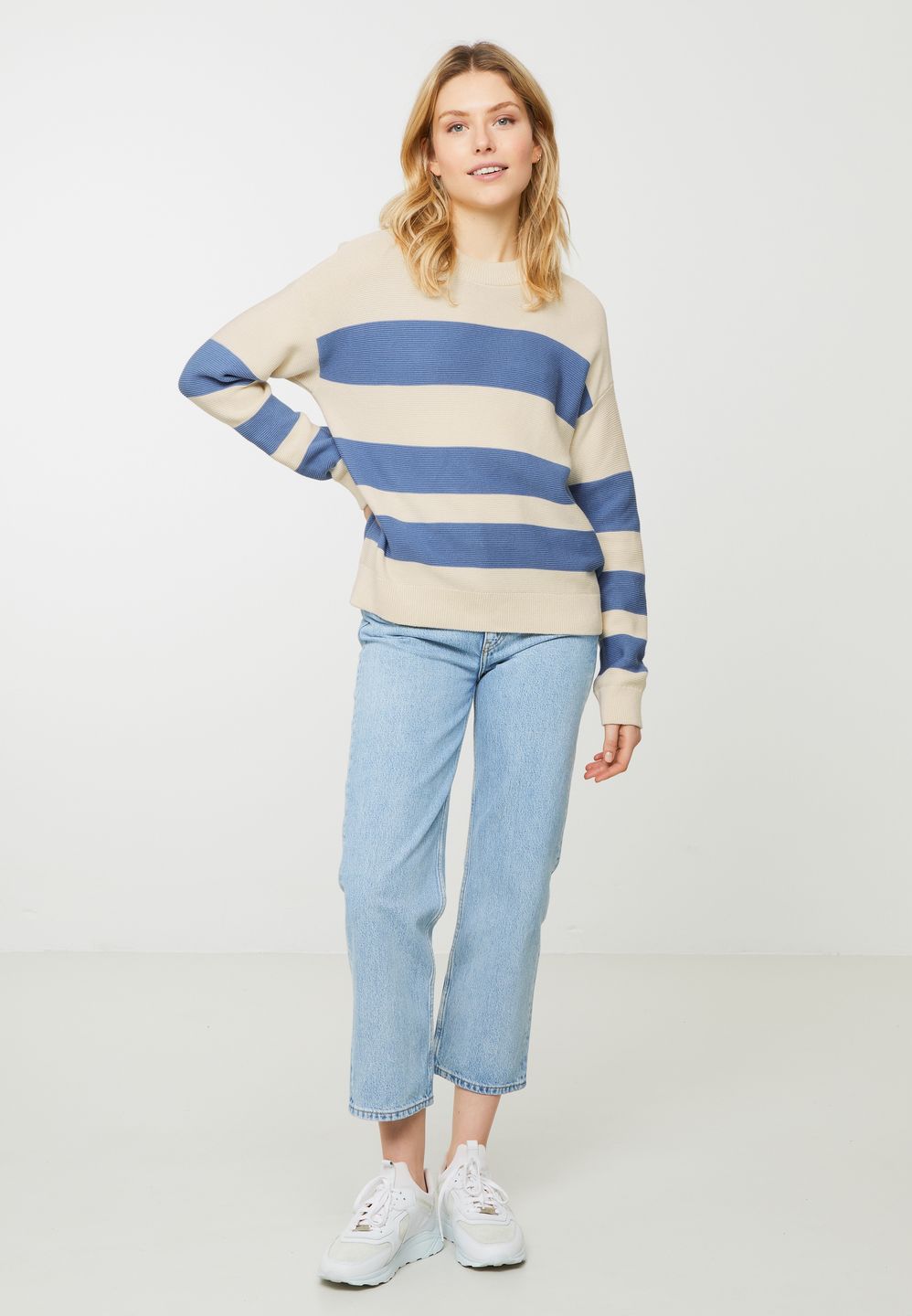 Pullover Lilac Stripes water blue von recolution