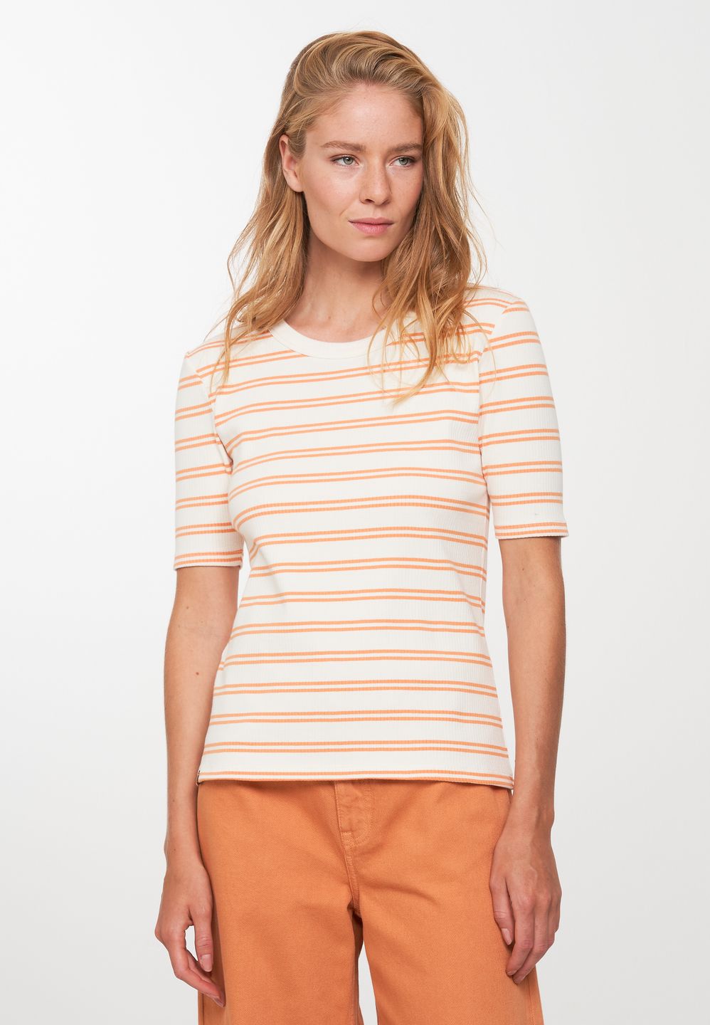T-Shirt Daphne Stripes capri orange von recolution