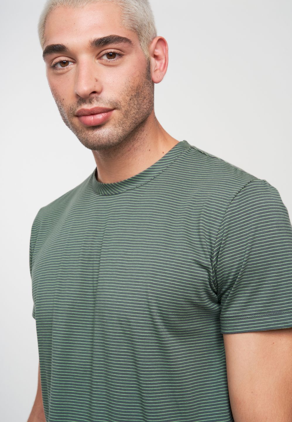 T-Shirt Pandan Stripes eukalyptus von recolution