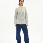 Pullover Olessyaa Aqua Floral oatmilk-morning sky von Armedangels