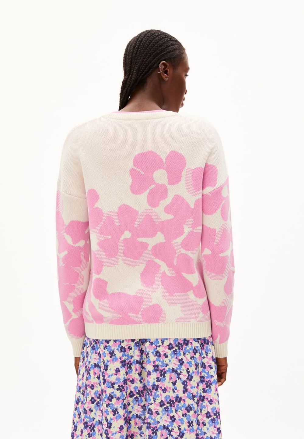 Pullover Olessyaa Aqua Floral oatmilk-raspberry pink von Armedangels