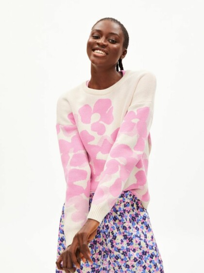 Pullover Olessyaa Aqua Floral oatmilk-raspberry pink von Armedangels