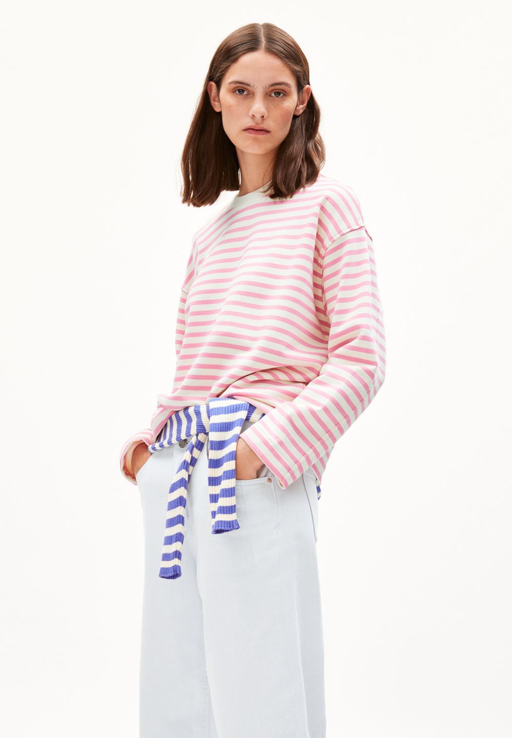 Sweatshirt Frankaa  Stripe raspberry pink-undyed von Armedangels