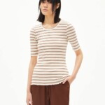 T-Shirt Frayaa Double Stripes cacao-undyed von Armedangels