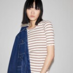T-Shirt Frayaa Double Stripes cacao-undyed von Armedangels