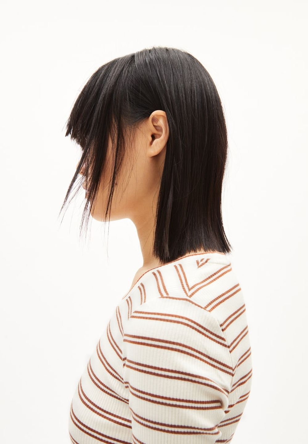 T-Shirt Frayaa Double Stripes cacao-undyed von Armedangels