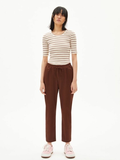 T-Shirt Frayaa Double Stripes cacao-undyed von Armedangels