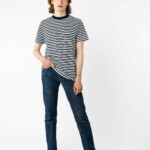 T-Shirt Avan Stripes navy / weiß gestreift von Melawear