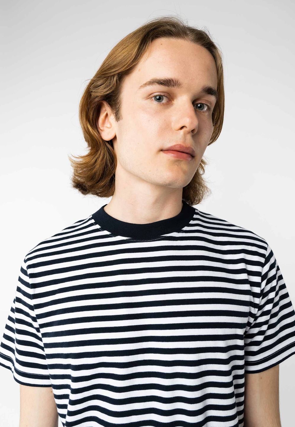 T-Shirt Avan Stripes navy / weiß gestreift von Melawear