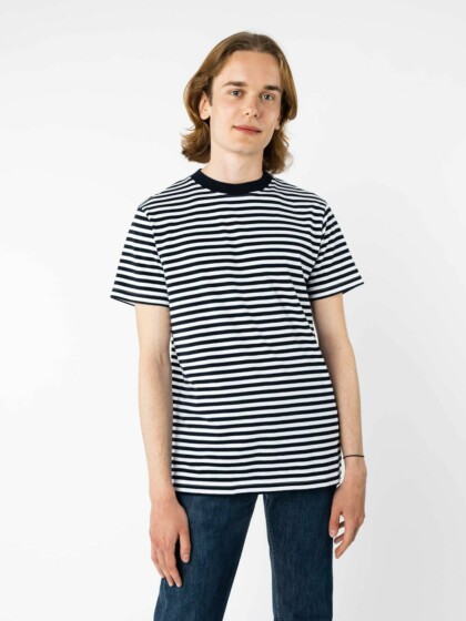 T-Shirt Avan Stripes navy / weiß gestreift von Melawear