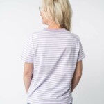 T-Shirt Khira Stripes lilac / weiß gestreift von Melawear