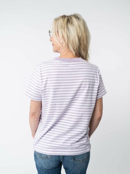 T-Shirt Khira Stripes lilac / weiß gestreift von Melawear