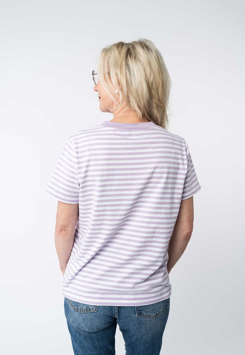 T-Shirt Khira Stripes lilac / weiß gestreift von Melawear