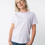 T-Shirt Khira Stripes lilac / weiß gestreift von Melawear