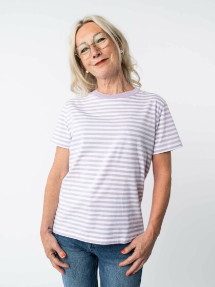 T-Shirt Khira Stripes lilac / weiß gestreift von Melawear