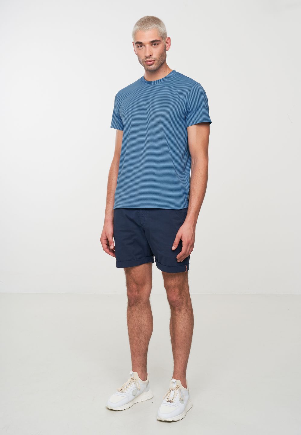 T-Shirt Pandan Stripes water blue von recolution