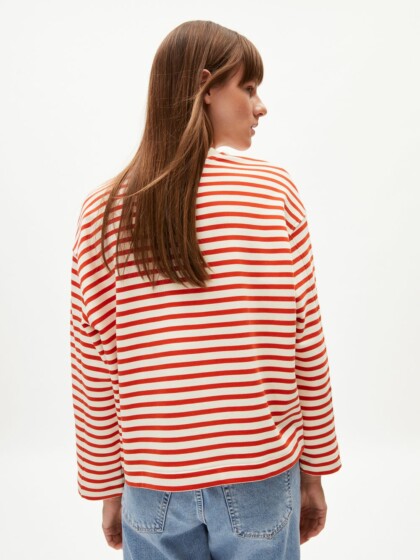 Sweatshirt Frankaa Maarlen Stripe emergency red-undyed von Armedangels