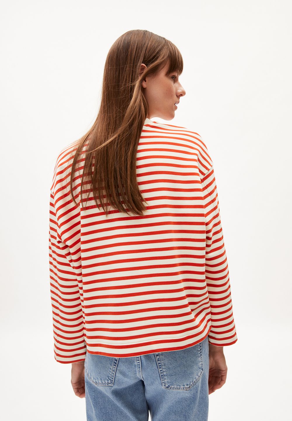 Sweatshirt Frankaa Maarlen Stripe emergency red-undyed von Armedangels