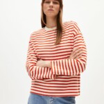 Sweatshirt Frankaa Maarlen Stripe emergency red-undyed von Armedangels