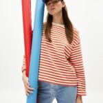 Sweatshirt Frankaa Maarlen Stripe emergency red-undyed von Armedangels