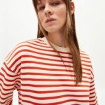 Sweatshirt Frankaa Maarlen Stripe emergency red-undyed von Armedangels