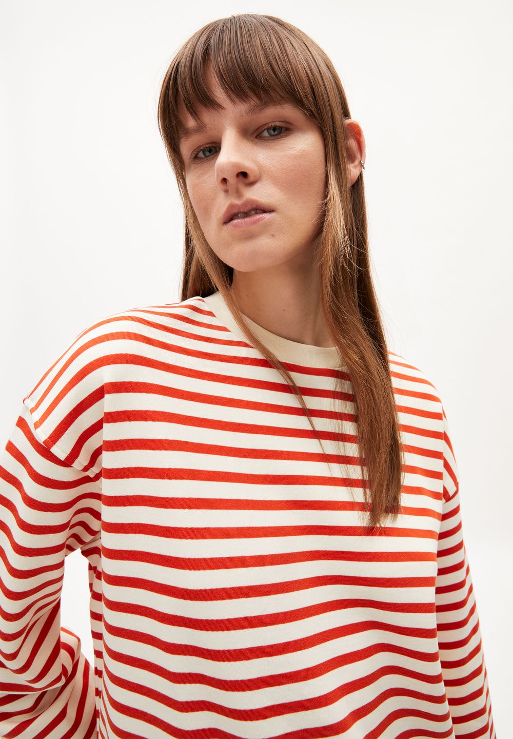 Sweatshirt Frankaa Maarlen Stripe emergency red-undyed von Armedangels