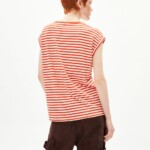 T-Shirt Jilaana Stripes emergency red-oatmilk von Armedangels