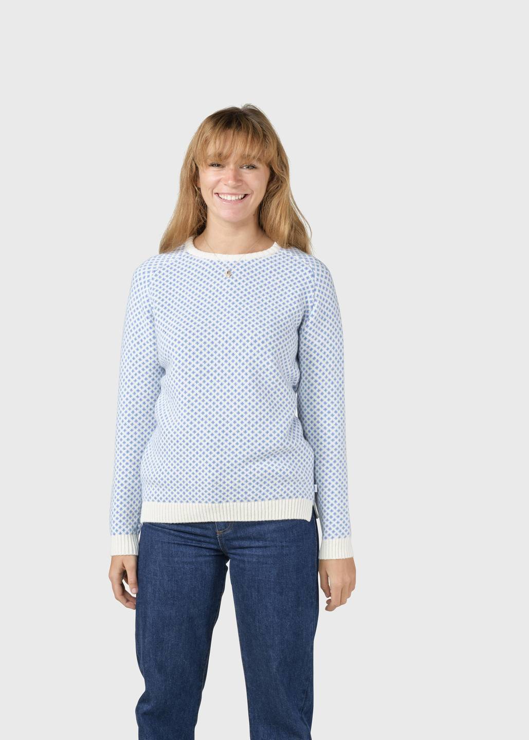 Strickpullover Ellen Cream/light blue von Klitmøller Collective