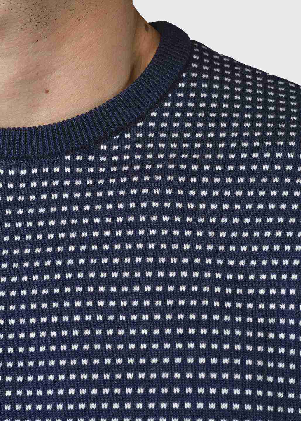 Strickpullover Otto Navy/cream melange dots von Klitmøller Collective