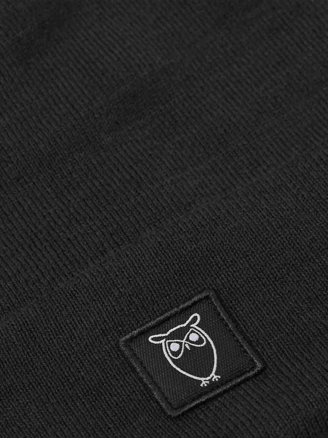 Beanie Double layer wool black jet von KnowledgeCotton Apparel