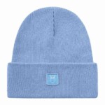 Beanie Double layer wool dusty blue melange von KnowledgeCotton Apparel