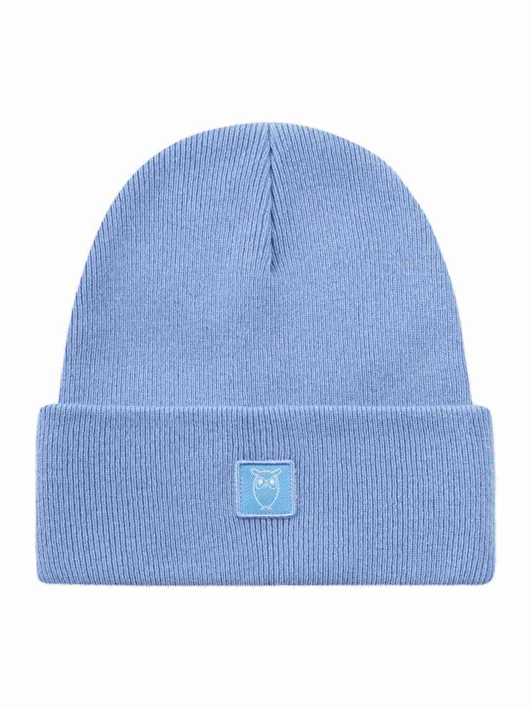 Beanie Double layer wool dusty blue melange von KnowledgeCotton Apparel