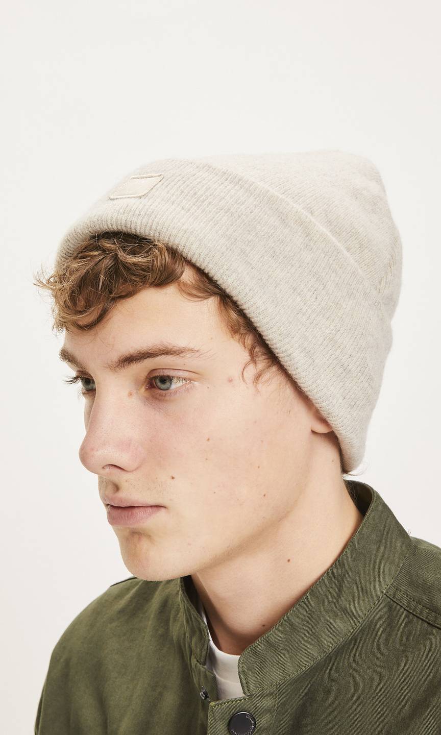 Beanie Double layer wool nature melange von KnowledgeCotton Apparel