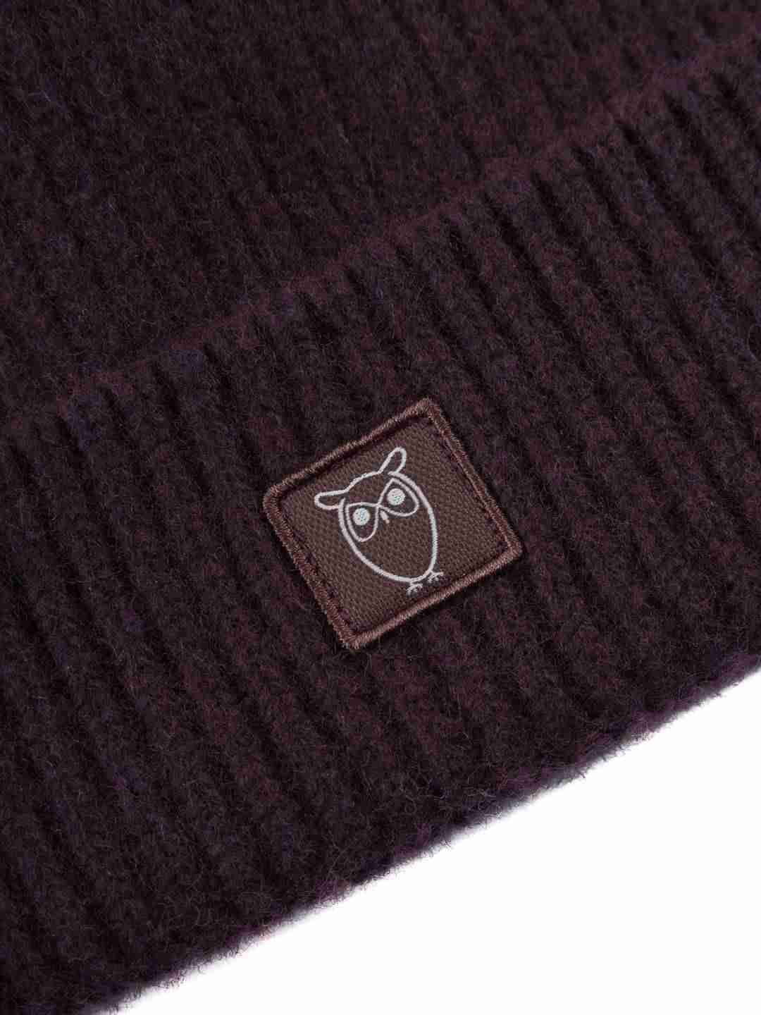 Beanie High wool deep mahogany von KnowledgeCotton Apparel