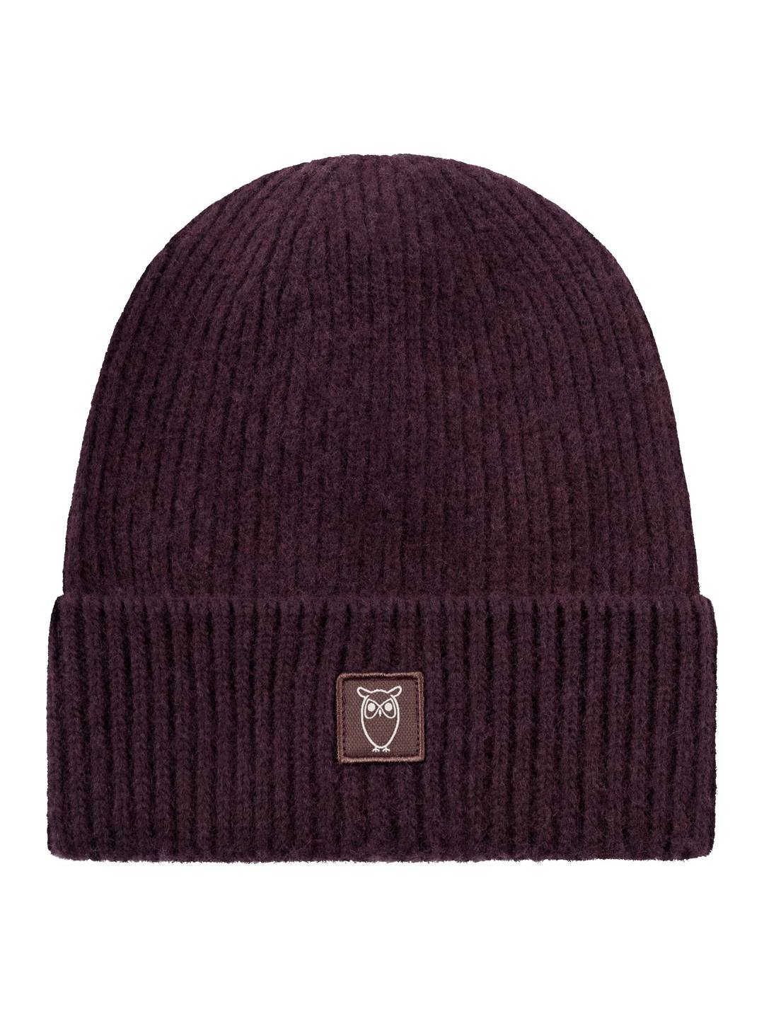 Beanie High wool deep mahogany von KnowledgeCotton Apparel