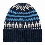 Beanie High wool with pattern blue stripe von KnowledgeCotton Apparel