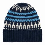 Beanie High wool with pattern blue stripe von KnowledgeCotton Apparel