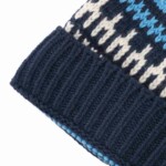 Beanie High wool with pattern blue stripe von KnowledgeCotton Apparel