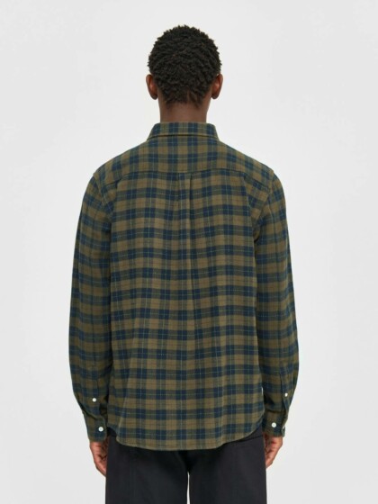 Hemd Loose fit checkered green check von KnowledgeCotton Apparel