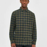 Hemd Loose fit checkered green check von KnowledgeCotton Apparel