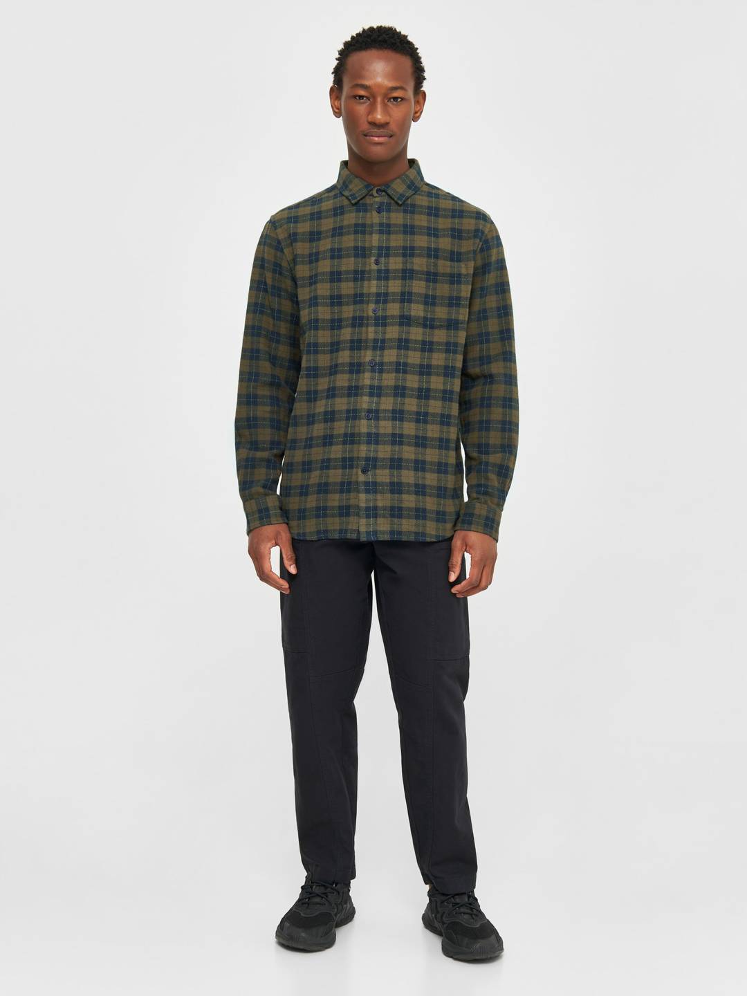 Hemd Loose fit checkered green check von KnowledgeCotton Apparel