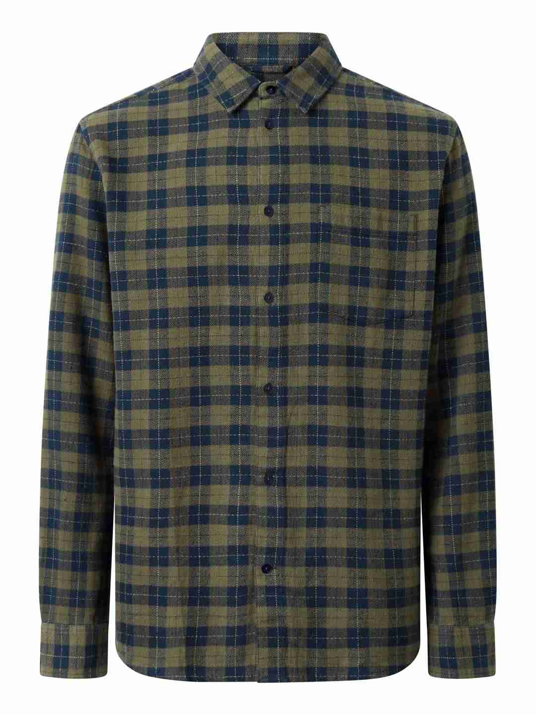 Hemd Loose fit checkered green check von KnowledgeCotton Apparel