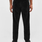 Hose CHUCK regular 8-wales corduroy chino black jet von KnowledgeCotton Apparel